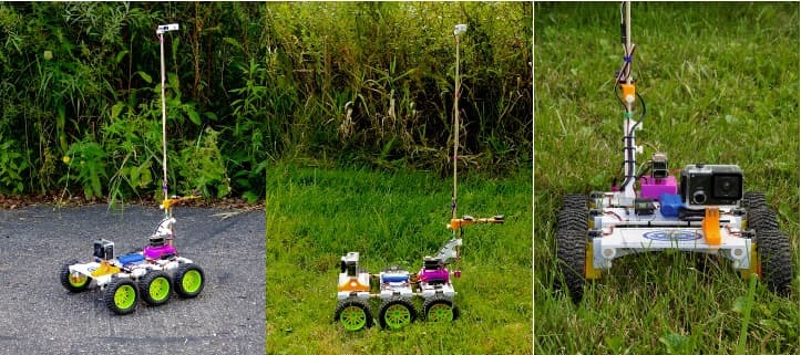 TerraROVER platform in the field three images banner